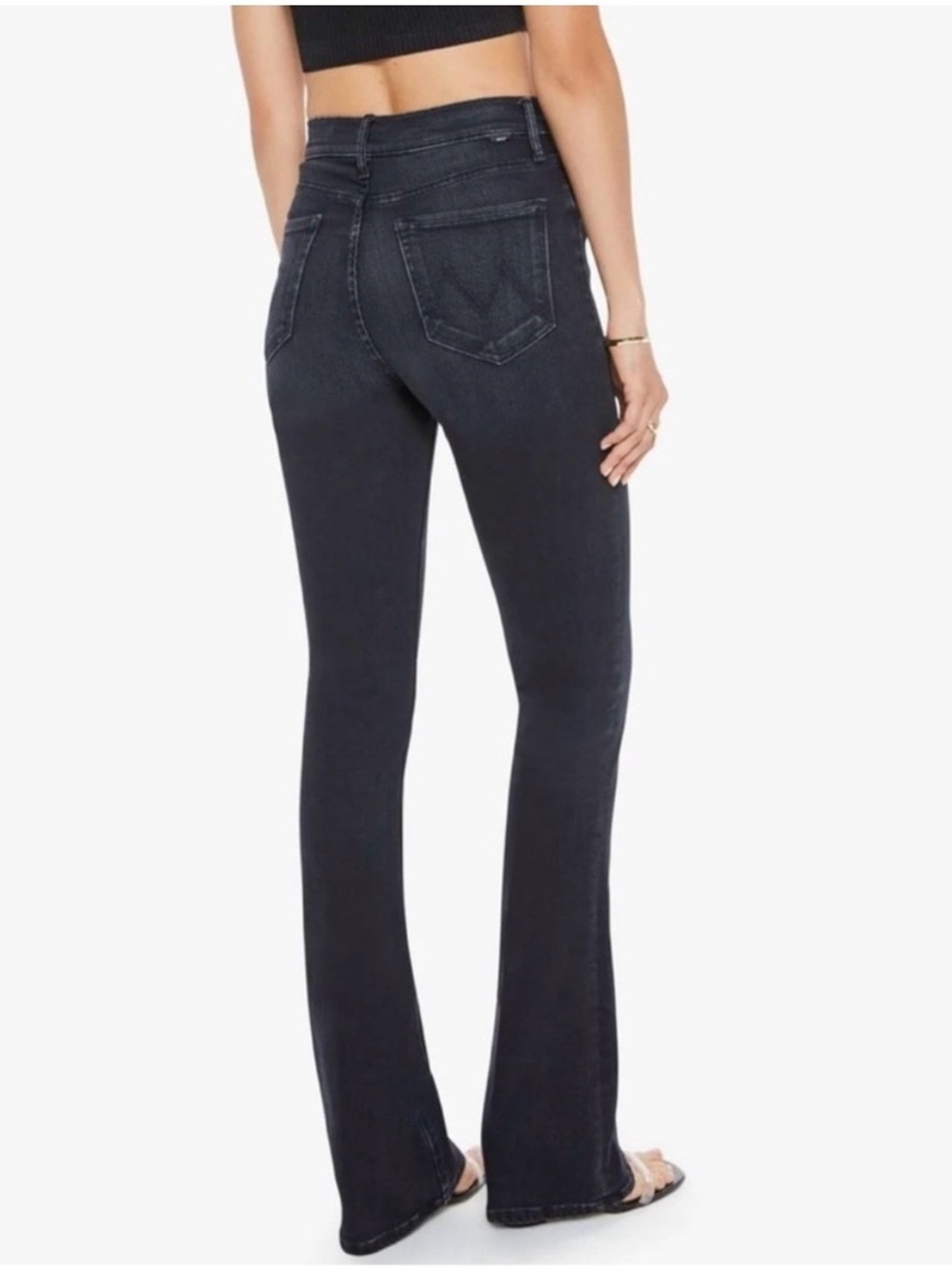 MOTHER Black High-Waist Flare Jeans